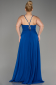 Sax Blue Long Plus Size Evening Dress ABU1324