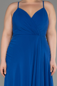 Sax Blue Long Plus Size Evening Dress ABU1324