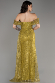 Pistachio Green Long Scaly Evening Dress ABU3577
