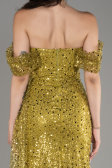 Pistachio Green Long Scaly Evening Dress ABU3577