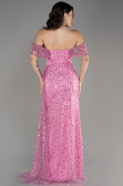 Pink Long Scaly Evening Dress ABU3577