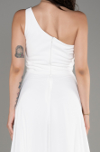 White Long Chiffon Party Evening Jumpsuit ABT116