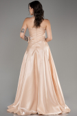 Beige Strapless Slit Long Ball Gown ABU4015