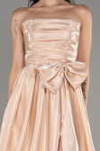 Beige Strapless Slit Long Ball Gown ABU4015