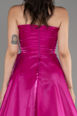 Fuchsia Strapless Slit Long Ball Gown ABU4015