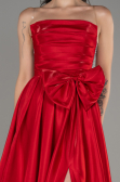 Red Strapless Slit Long Ball Gown ABU4015