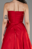 Red Strapless Slit Long Ball Gown ABU4015