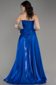 Sax Blue Strapless Slit Long Ball Gown ABU4015
