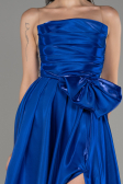 Sax Blue Strapless Slit Long Ball Gown ABU4015