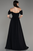 Black Long Chiffon Evening Dress ABU3827