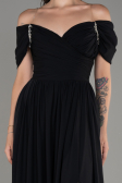 Black Long Chiffon Evening Dress ABU3827