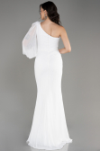 White Long Chiffon Evening Dress ABU3677