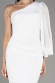 White Long Chiffon Evening Dress ABU3677