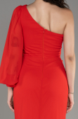 Coral Long Chiffon Evening Dress ABU3677