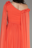 Orange Slit Shawl Long Chiffon Evening Dress ABU4001