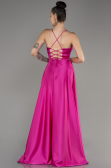 Fuchsia Long Satin Evening Dress ABU2583