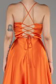 Orange Long Satin Evening Dress ABU2583