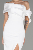 White Slit Long Evening Dress ABU4024