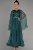 Emerald Green Long Girl Dress ABU3155