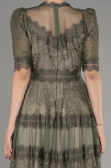 Olive Drab Midi Dantelle Night Dress ABK1388