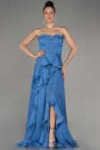 Indigo Strapless Slit Long Chiffon Prom Dress ABU4012