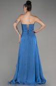 Indigo Strapless Slit Long Chiffon Prom Dress ABU4012