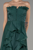 Emerald Green Strapless Slit Long Chiffon Prom Dress ABU4012