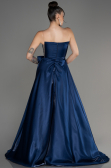 Navy Blue Strapless Slit Long Ball Gown ABU4015