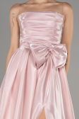 Powder Color Strapless Slit Long Ball Gown ABU4015