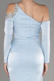 Light Blue One Sleeve Long Formal Evening Dress ABU3976