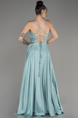 Mint Slit Long Satin Prom Dress ABU4017