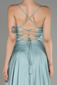 Mint Slit Long Satin Prom Dress ABU4017