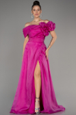 Fuchsia Off The Shoulder Slit Ball Gown Dress ABU4044