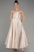 Mink Boat Neck Midi Taffeta Prom Dress ABU4049