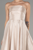 Mink Boat Neck Midi Taffeta Prom Dress ABU4049