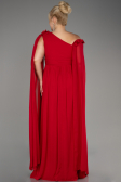 Red Slit Shawl Long Chiffon Plus Size Evening Dress ABU4002