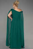 Emerald Green Slit Shawl Long Chiffon Plus Size Evening Dress ABU4002