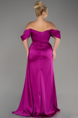 Violet Long Satin Plus Size Engagement Dress ABU3655