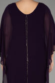 Dark Purple Chiffon Plus Size Cocktail Dress ABT112