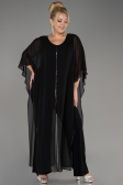 Black Chiffon Plus Size Cocktail Dress ABT112