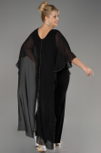 Black Chiffon Plus Size Cocktail Dress ABT112