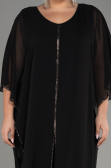 Black Chiffon Plus Size Cocktail Dress ABT112
