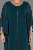 Emerald Green Chiffon Plus Size Cocktail Dress ABT112