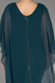 Emerald Green Chiffon Plus Size Cocktail Dress ABT112