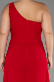 Red Chiffon Plus Size Evening Dress Jumpsuit ABT119