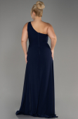 Navy Blue Chiffon Plus Size Evening Dress Jumpsuit ABT119