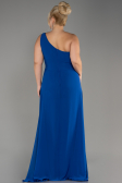 Sax Blue Chiffon Plus Size Evening Dress Jumpsuit ABT119