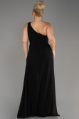 Black Chiffon Plus Size Evening Dress Jumpsuit ABT119
