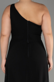 Black Chiffon Plus Size Evening Dress Jumpsuit ABT119