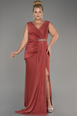 Light Brown Long Formal Plus Size Dress ABU3737